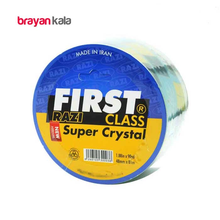 عکس اصلی نوار چسب پهن رازی مدل first super crystal عرض 5 سانتی متر